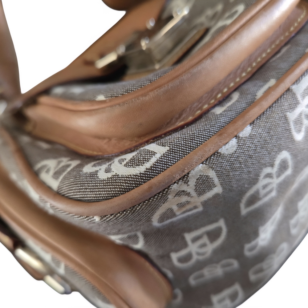 Dooney & Bourke Signature Vintage Hobo Buckle Double Pocket Shoulder Bag - Picture 9 of 15